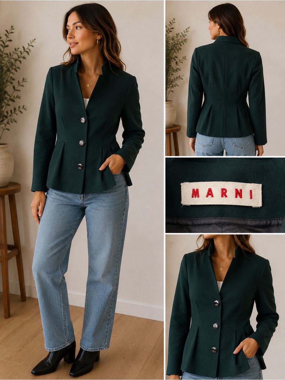 Marni Forest Green Tailored Blazer